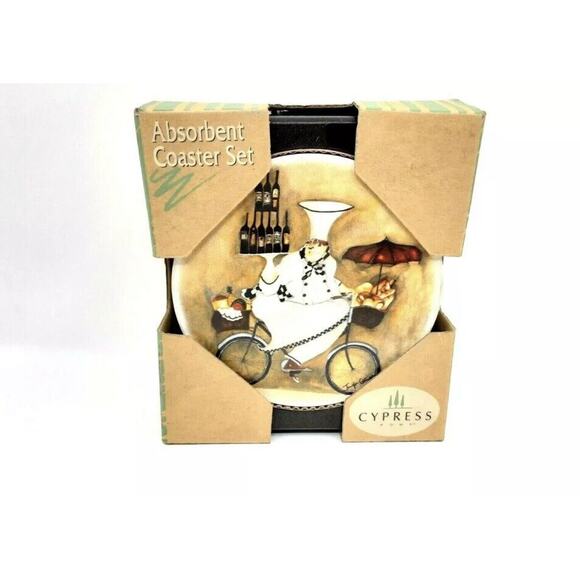 Coasters Wine Peddlers & Caddy Cypress Home Stone Absorbent Set Of 4 - Picture 3 of 8